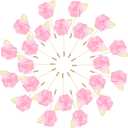 M METERXITY 48-Pack Flower Lapel Pins for Men, Golden Leaf Rose Boutonnieres Pin Groom Boutonnieres for Wedding/Dance/Party, Men Lapel Pins for Suits Satin Flower Corsage [Pink]