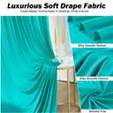 50ft12ft Turquoise Backdrop Curtains for Wedding Parties, 10 Panels Wrinkle Free Polyester Photo Backdrop Drapes Back Drop Cloth for Birthday Photography Background