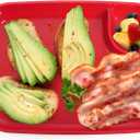 Jucoan 8 Pack Plastic Chip and Dip Serving Plates, 9.75 x 7.25 Inch Dumpling Plate with Sauce Compartment for Tacos, Fries, Sushi, Charcuterie Board, Party Snack, Microwave Dishwasher Safe