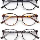FoxMook Blue Light Blocking Glasses Round Women Men Computer Glasses Anti Eye Strain/UV/Glare Gaming Glasses