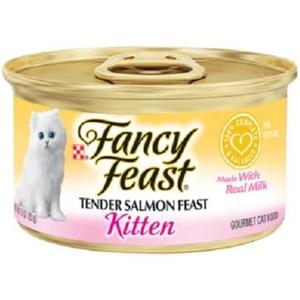 Fancy Feast Kitten Tender Salmon Feast (12-3 OZ CANS), Best By Feb 2027