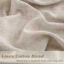 Linen 112 Inch Curtains 2 Panels for Dining Living Room Semi Sheer Light Filtering Farmhouse Curtains with Rod Pocket Hook Belt Privacy Tan Beige Flax Linen Long Window Drapes