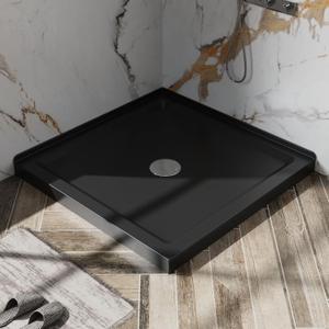 Goodyo 36" x 36" Shower Base with Double Threshold and Center Drain Black