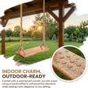 Hanging Wooden Swing, Seat 19.7"x 5.1" 1.2", Tree Swings for Adults and Kids Outdoor, Adjustable Hemp Rope Plus Tree Straps 80 inch, Kids Swing with 500lbs