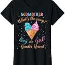 Godmother Ice Cream Whats The Scoop Gender Reveal Matching T-Shirt M