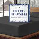 Cooling Fitted Sheet King Size - 1 PC BreezeWeave Cooling Sheets for Hot Sleepers & Cool Rest w/ 16 in Deep Pocket - Corner Straps, Cloud Soft, Ultra Durable - 73 x 77 in (Midnight Black)