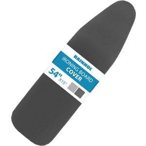 RAINHOL Iron Board Cover with Padding, Extra Thick Heavy Duty Aluminum Coated Ironing Board Cover, Scorch and Stain Resistant, Elastic Edge, Standard Size 15"x54", Black