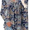 HAHIYOR Womens-Tops-Long-Sleeve Henley Shirts V Neck Blouses Buttons Up Tunics Flowy Pleated Blouses S