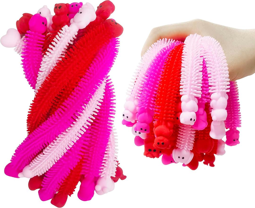 36 Pack Valentines Day Gifts Stretchy Strings Sensory Autism Toys Stretchy Fidget Toys Great for Kids Girls Boys Valentines Treat Bags Stress Relief Party Favors Gifts (Valentine's)