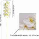 2 Pcs Orchid Stems 38" Artificial Flowers Real Touch Latex Faux Phalaenopsis Branches White Artificial Flowers for Wedding Party Home Garden Decor (White)