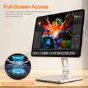 Magnetic Charging Stand for iPad Pro 11, Aluminum Foldable Charger Stand with 360 Rotation, USB-C Fast Wireless Charger Station for iPad, Holder Mount for Office (Rechargeable Version)