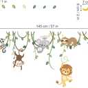 Decalmile Jungle Animals Safari Wall Decals Lion Monkey Koala Wall Stickers Baby Nursery Kids Room Toddler Room Wall Decor