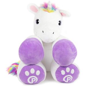 Plushible Unicorn Stuffed Animals - Holiday Day Plush Animal for Girls/Boys & Kids - Giant Size Plushie Unicorns Toys - Rainbow Hair, White, Purple, Pink - Large, Fluffy Gifts - 34