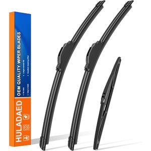 HULADAED 15'' 15'' 13'' Windshield Wipers Replacement for Jeep Wrangler 2017-2007 Wrangler JK 2018,Silicone Front Rear Wiper blades for MY Car-All Weather & Quiet (3 PACK)