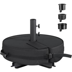 SONGMICS Umbrella Base, Round Patio Umbrella Stand, Sand Fillable Bag 66 lb, for 5-10 ft Umbrellas, Heavy-Duty, for Poles of Different Diameters, Oudoor Beach Lawn, Black UGUB0041B01