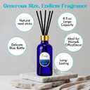 Reed Diffusers Set, 8 Oz Fresh Scented Diffuser, 6 Reed Diffuser Sticks, Home Fragrance Aromatherapy Oil Diffuser Reeds, Blue Bathroom & Office Decor 240 ml