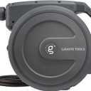 Giraffe Tools AW30 Garden Hose Reel Retractable 1/2" x 100 ft Wall Mounted Water Hose Reel Automatic Rewind, Any Length Lock, 100 ft, Dark Grey (1/2 100FT, Dark Grey)