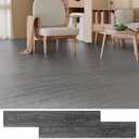 Peel and Stick Floor Tile, 36 Pcs 54 Sq.Ft Waterproof Wood Grain Luxury Vinyl Plank Flooring, Easy DIY Self Adhesive Vinyl Floor for Kitchen, Living Room, Bedroom, RV, Deep Grey