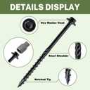 LIONMAX Structural Wood Lag Screws 12 Inch, 60-PCS, #14 X 12, Heavy Duty Rust Resistant Hex Head Exterior Timber Screw for Log/Landscape, Hex Socket Included, Black