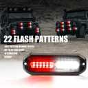 WINECO 12 Led POV Emergency Fire Strobe Lights, Red White Firefighter Surface Mount Grille Grill Warning Flashing Light Caution Construction Hazard Light Bar for Trucks Vehicles