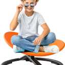 Autism Kids Swivel Chair, Sensory Spinning Chair for Kids, Toddler Spinner seat Carousel Spin Sensory Chair for Kids, Training Body Coordination, Metal Base Non Slip Safer (Orange)