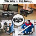 FLOLXNB Low Height Rolling Stool with 360Swivel Caster, Low Roller Seat Chair, PU Leather Rolling Stool Heavy-Duty and Sturdy, Movable Mini Stools for Home Office Garage Shop Fitness Sport