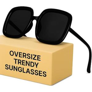 miyya Oversized Polarized Sunglasses Women, Trendy Retro Sun Glasses for Women 2025, Oversized Shades 3 Pack Red/Green/Blac