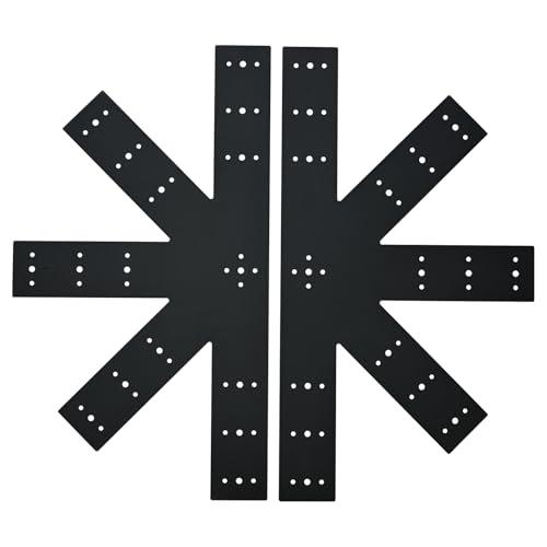 1pcs 24"x13.5" Gable Plate Black, 12:12 Pitch Pergola Truss Roof Steel Bracket for Wood 4x4/6x6, Heavy Duty Powder Coated Gable Bracket