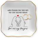 OASSIE Anniversary Couple Gifts for Her - You Are My Penguin, 4x4 Ceramic Jewelry Dish Tray - Romantic Anniversary Wedding Engagement Birthday Gifts for Women Girlfriend Wife, I Love You Gift for Her