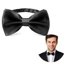 Pack of 3 Yetuab Black Bow Ties for Men,Bowtie,Father's Day Gift Present,Bow Tie for Wedding,Bowtie for Bridegroom,Bowties for Halloween Cosplay Costume Party and Formal Events for Men Adult Boy