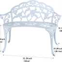 Patio Balcony Bench Double Seat, Anti-Rust Cast Aluminum Patio Garden Bench for Park Yard Outdoor Furniture White.1, 32.28 inches x 19.09 inches x 31.5 inches
