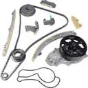 Engine Timing Chain Kit Water Pump Fit for Civic 2006-2011 2.0L 1998CC K20Z3 Automotive Replacement Time Part Sets Replace TS21136 G56331 G56332 with Tensioners Sprockets Guide Rail
