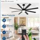 Depuley 66" Ceiling Fans with Lights: Black Indoor/Outdoor Ceiling Fan for Patios Living Room - 8 Blades Dimmable Large Ceiling Fans with Remote APP Control Timer Reversible Quiet DC Motor 6 Speeds