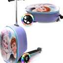 Disney Frozen Princess Suitcase Scooter for Kids - Girls Scooter Luggage with Light Up Wheels, Easy Steer and Foldable Carry On Kick Scooter for Toddler, Boys, Girls, Great Travel Gift Idea
