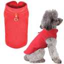 PETCARE Small Dog Sweater Cat Fleece Vest Soft Dog Jacket with Leash O-Ring Winter Warm Pet Pullover Coat Puppy Clothes for Small Dogs Cats Chihuahua Apparel Shih Tzu Costume, Red, S