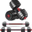 Adjustable-Dumbbells-Sets,Free Weights-Dumbbells Set of 2 Convertible To Barbell A Pair of Lightweight for Home Gym,Women and Men Equipment (red 80lbs(40lbs*2))