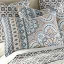 Levtex Home Addie King Quilt Set, Floral, 100% Cotton, White, Teal, Blush, Grey