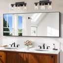 COFENY Black Bathroom Mirror for Wall, 24x60 Inch Rectangle Mirror with Metal Frame, Modern Vanity Mirrors for Bathroom Living Room, Entryway Hangs Horizontal or Vertical