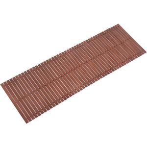 Bath Mat Bathroom Runner Long Large Rugs Floor Wood Shower Bathtub Waterproof Non Slip Accessories 16x34 Inch Easy to Clean, Natural, 1 pc (Striped Walnut)