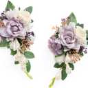 Ling's moment 2pcs Wedding Shoulder Corsage Artificial Flowers, Girl/Mother Homecoming/Prom Corsages Wristlet Dcor, etc. Lilac Purple
