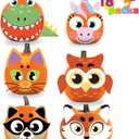 JOYIN 18 Packs Halloween Craft Foam Stickers, Arts Activities Party Supplies, Kids Party Favors, Pumpkin Decorating Kit, Jack O Lantern Face Stickers in 6 Designs, Pumpkin Decor School Games