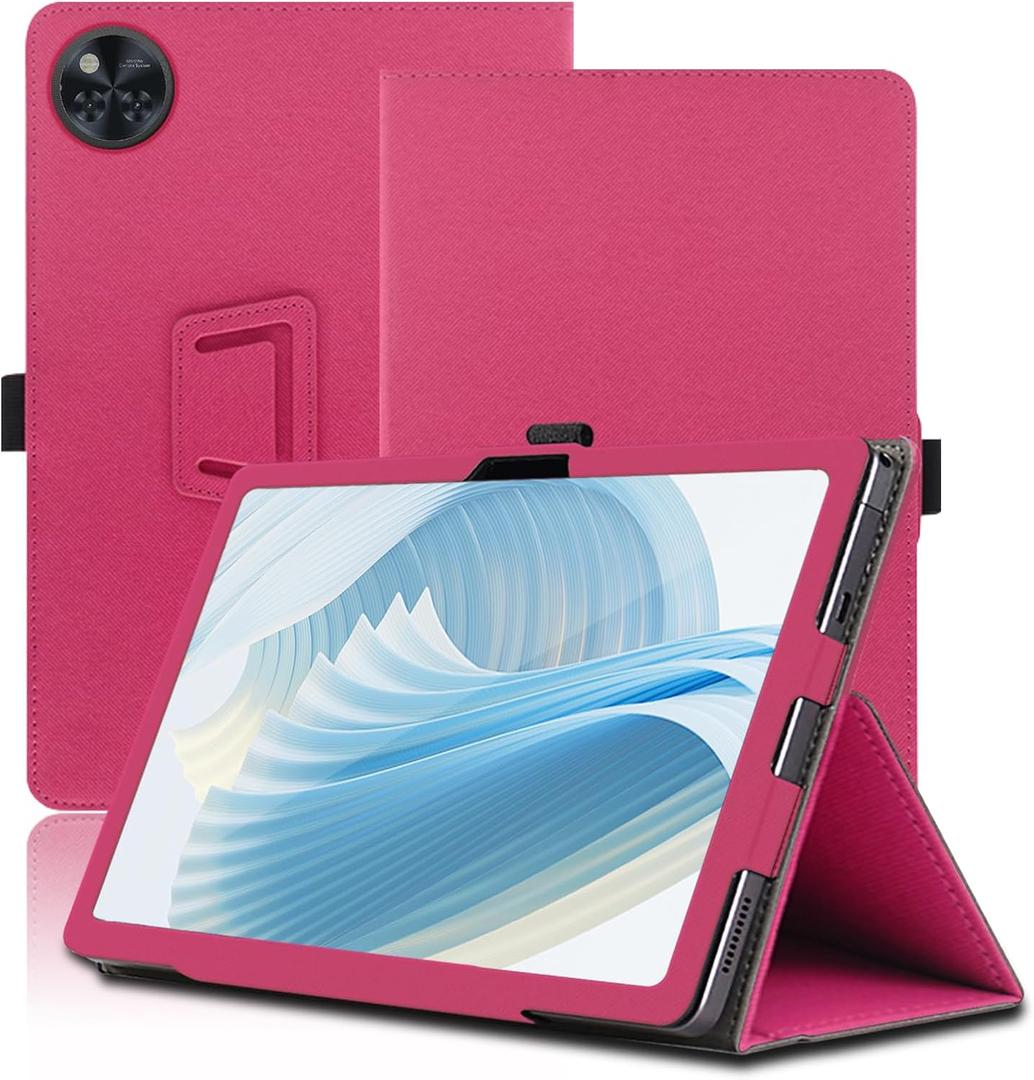 Case for DOOGEE U11 11 inch, DOOGEE U11 Tablet Case, Folding Stand Protective Cover with Pencil Holder and Wrist Strap, Full Protection. (Red)