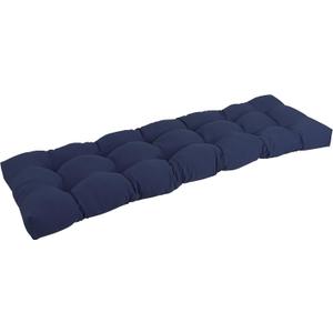 Blazing Needles Twill Tufted Bench Cushion, 55" x 19", Navy