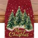 Artscope Christmas Tree Table Runner, Xmas Winter Holiday Kitchen Dining Table Decoration for Christmas Home Decor 13x48 Inch-Red