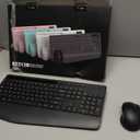 SABLUTE Wireless Keyboard and Mouse Combo - Full Size Ergonomic Wrist Rest, Silent Typing, Phone Holder, 2.4 GHz, 3 Level DPI, Batteries Powered, Compatible with PC, Laptop, Windows, macOS (1 Pack, Classic Black)