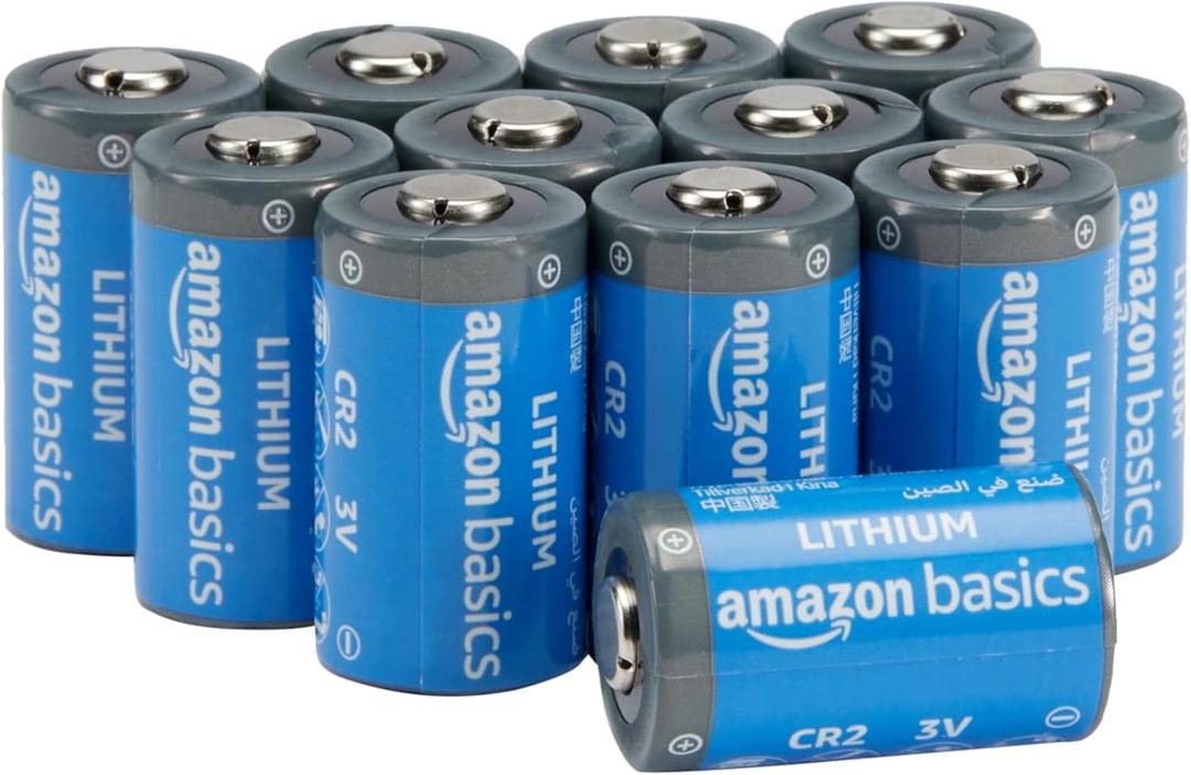 Amazon Basics Non-Rechargeable CR2 Lithium Batteries, 3 Volt, Long Lasting Power, Low Self-Discharge Rate, 12 Count