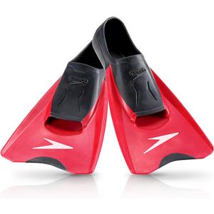 Speedo Unisex Adult Swim Training Fin Switchblade (XS - Youth Shoe Size 4-5 | Women's Shoe Size 5-6, Black/Red Frustration Free Packaging)