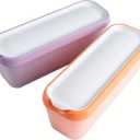 Premium Ice Cream Containers (2 Pack - 1.5 Quart Each) Reusable Freezer Storage Tubs with Lids for Ice Cream, Sorbet and Gelato! (Purple + Orange)