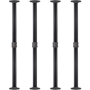 MUZIK 4 Pack Industrial Pipe Table Leg Set, Iron Base Legs for Coffee & End Tables, Desks, Nightstand, Furniture Legs - Custom Vintage Tables Decorations(28  1 inch)