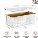 CURTA Commercial Pullman Loaf Pan with Lid 2.2 lb Dough Capacity Non-Stick Bakeware for Baking Bread Corrugated Bread Toast Box Mold Extra Large Loaf Pan Silver 2 pcs